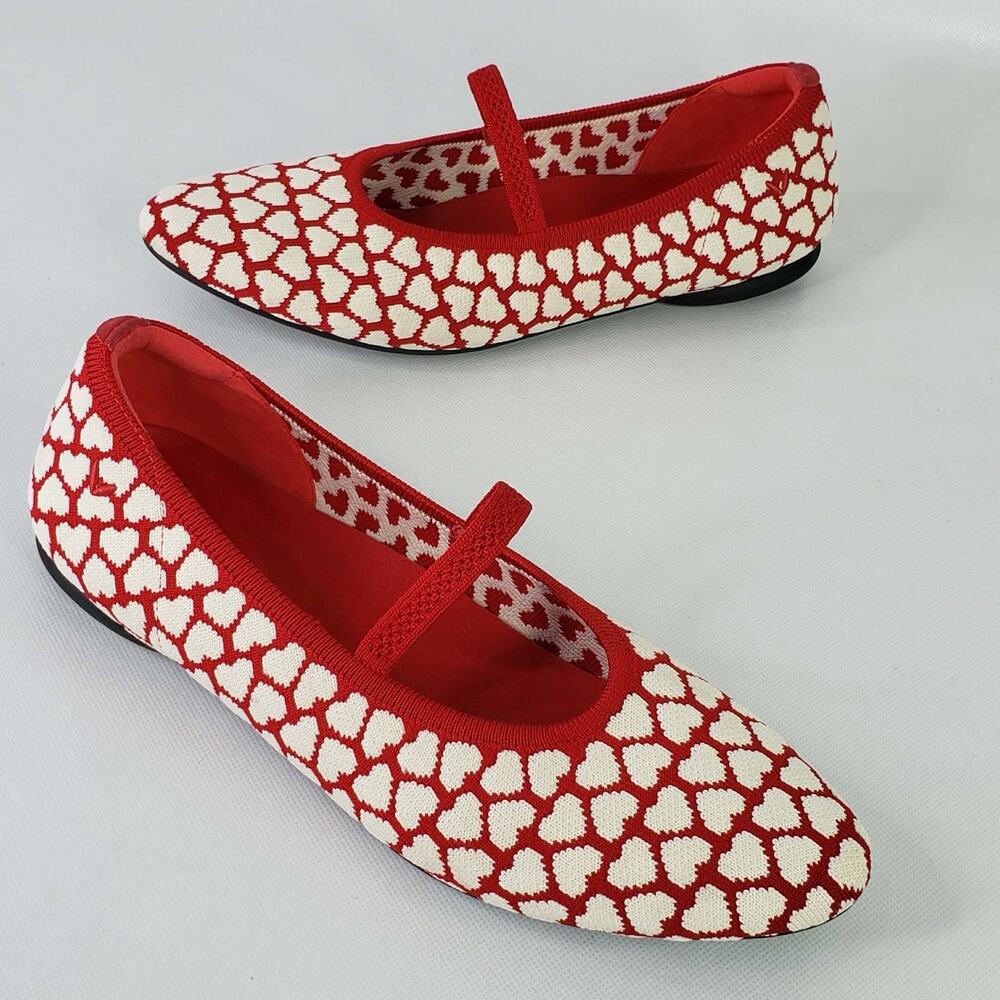 Vivaia Tamia AdaptAll Romantic Red Heart Mary Jane Comfort Flats EU 41 US 9.5